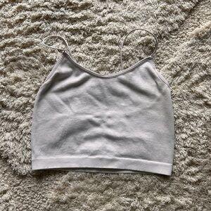 White Cropped Tank Top